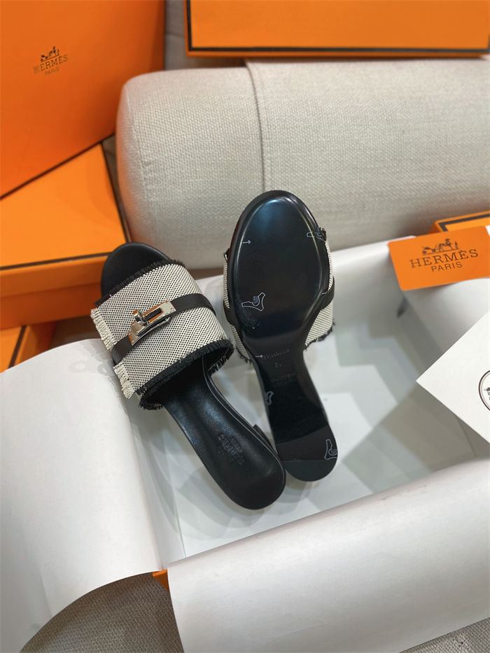 Hermes Giulia Sandals 45MM Denim