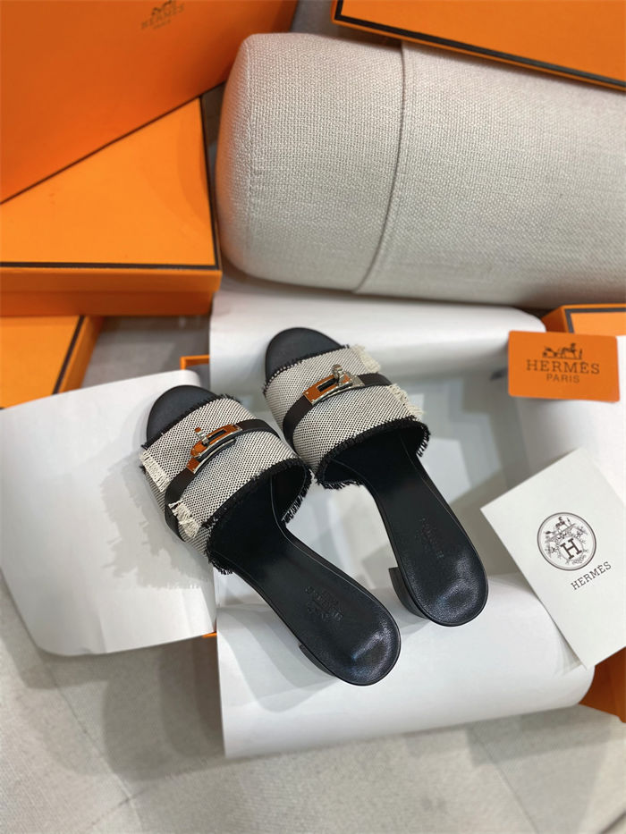 Hermes Giulia Sandals 45MM Denim