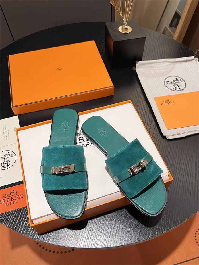 Hermes Giulia Sandals Suede