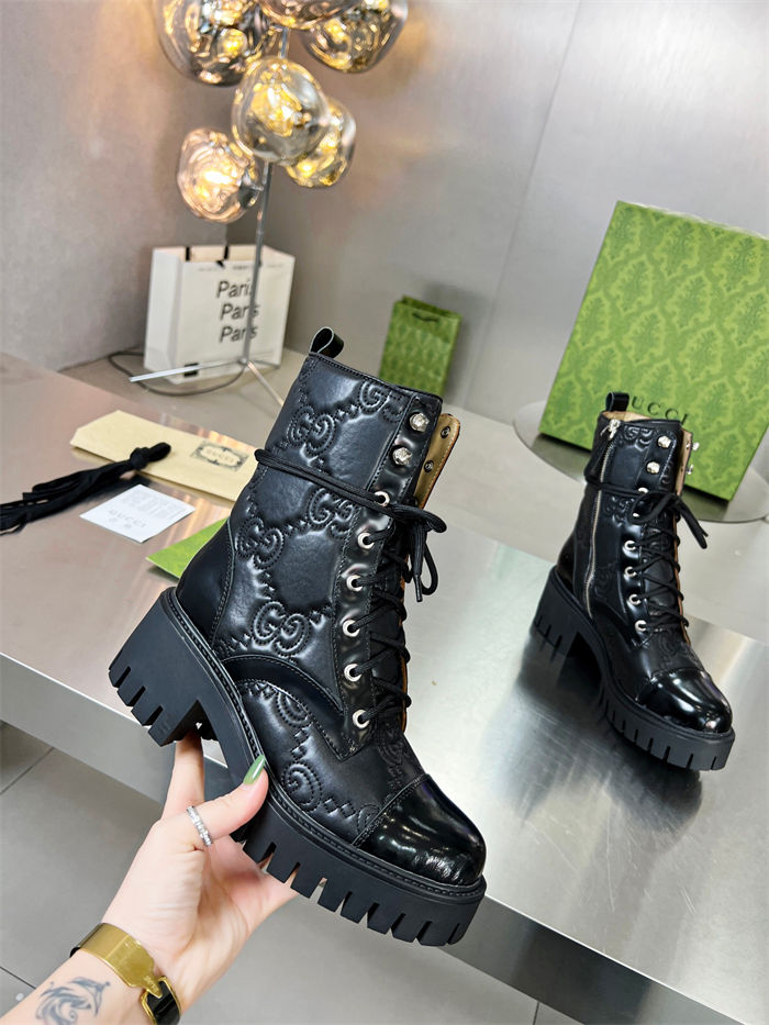 Gucci Ankle Boots Lace Up