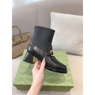 Gucci Heeled Ankle Boots Horsebit 55MM