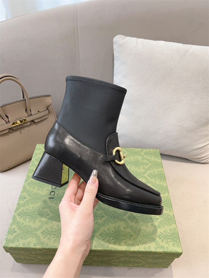 Gucci Heeled Ankle Boots Horsebit 55MM