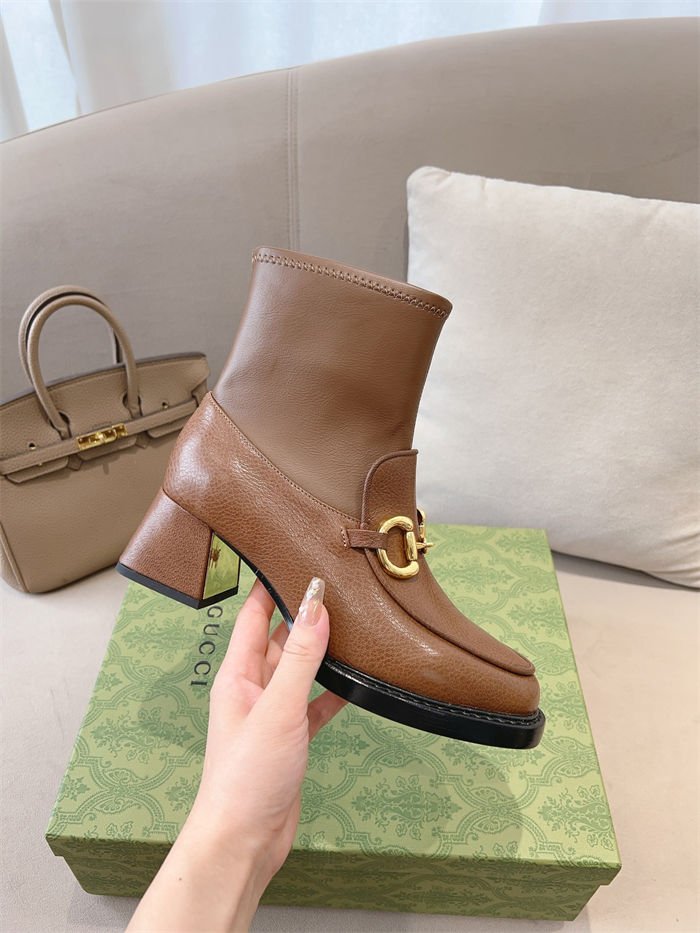 Gucci Heeled Ankle Boots Horsebit 55MM