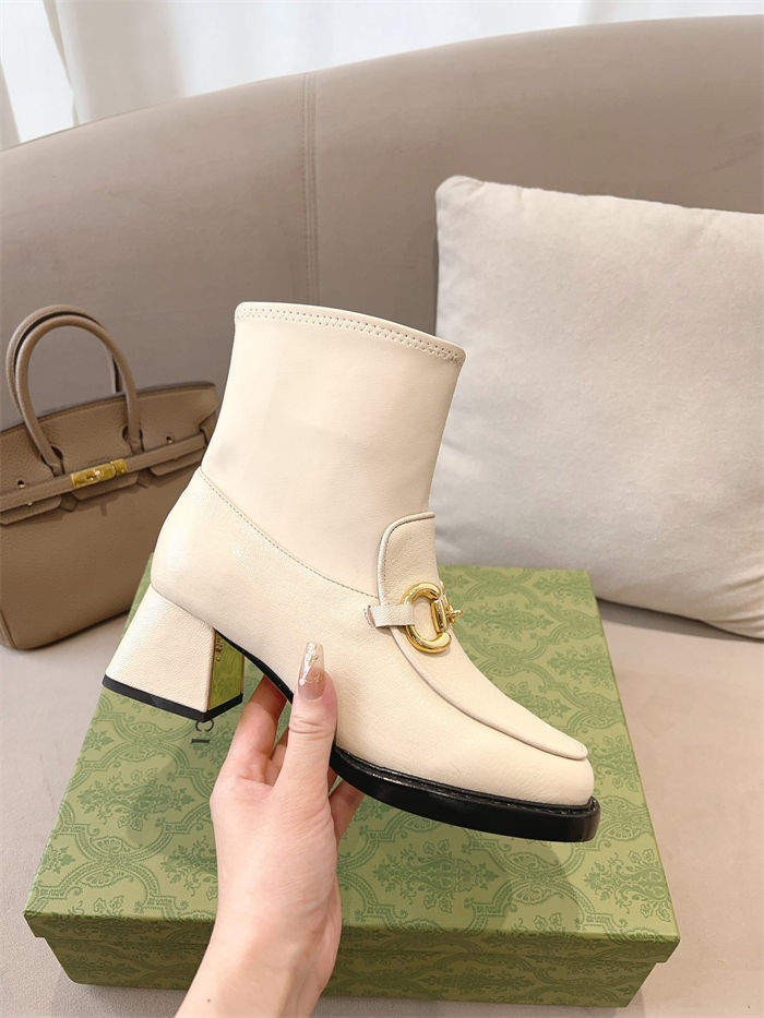 Gucci Heeled Ankle Boots Horsebit 55MM