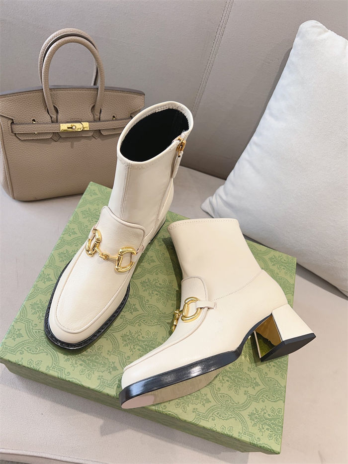 Gucci Heeled Ankle Boots Horsebit 55MM