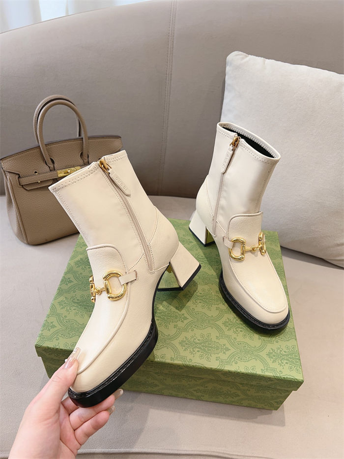 Gucci Heeled Ankle Boots Horsebit 55MM