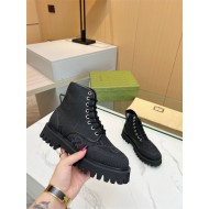 Gucci Ankle Boots Jumbo GG Lace Up