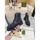 Gucci Ankle Boots Jumbo GG Lace Up