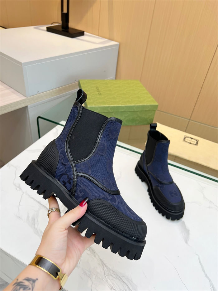 Gucci Ankle Boots Jumbo GG Elastic