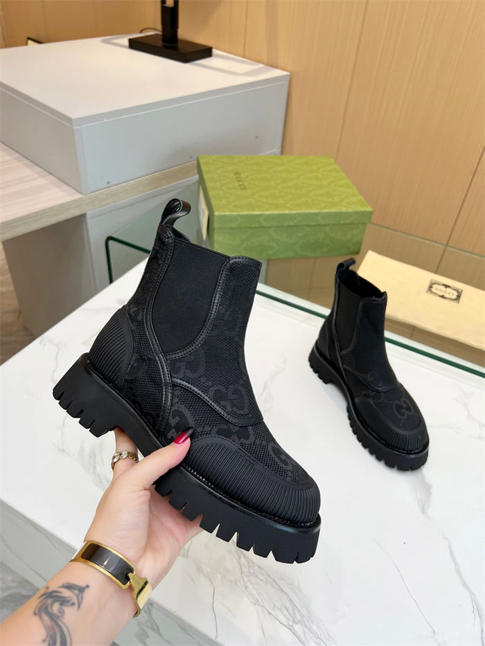 Gucci Ankle Boots Jumbo GG Elastic