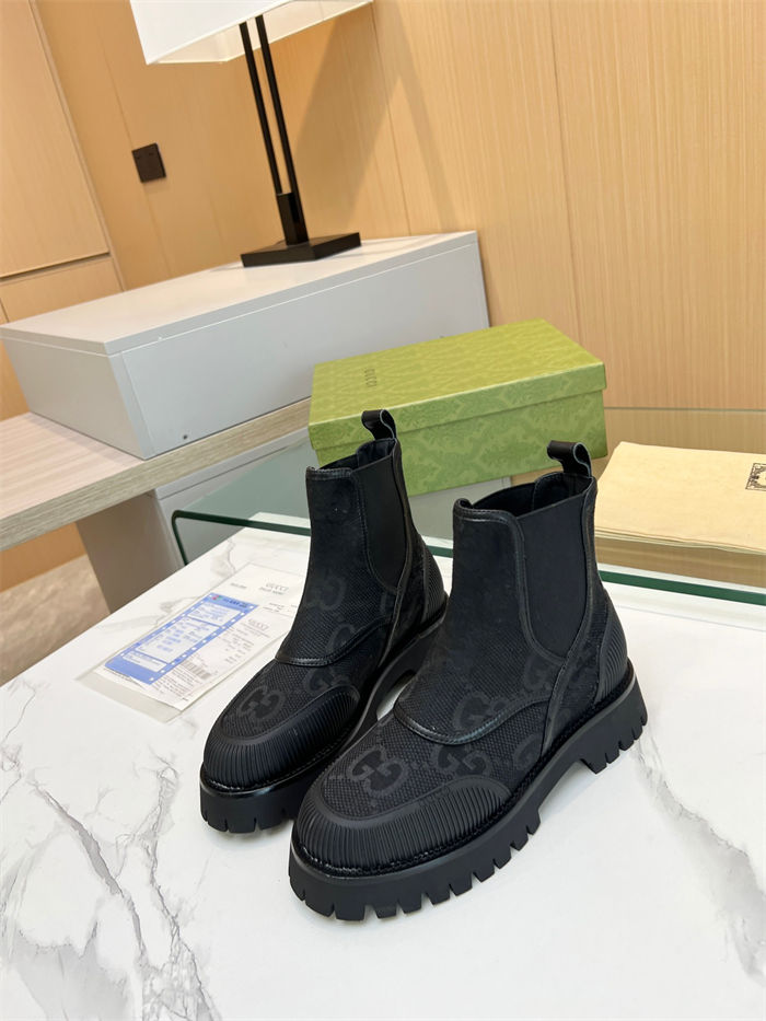 Gucci Ankle Boots Jumbo GG Elastic