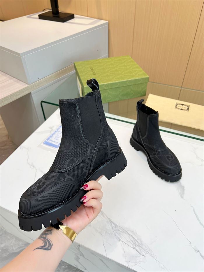 Gucci Ankle Boots Jumbo GG Elastic