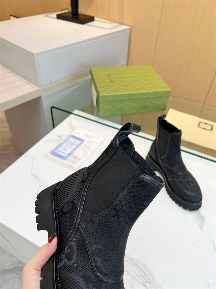 Gucci Ankle Boots Jumbo GG Elastic