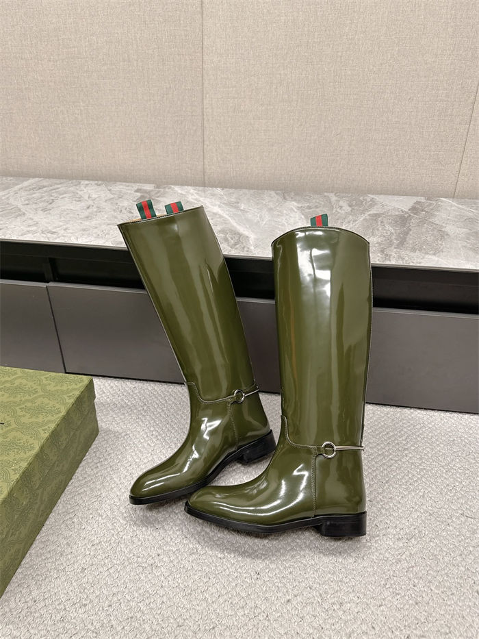 Gucci SLIM HORSEBIT BOOT shiny leather