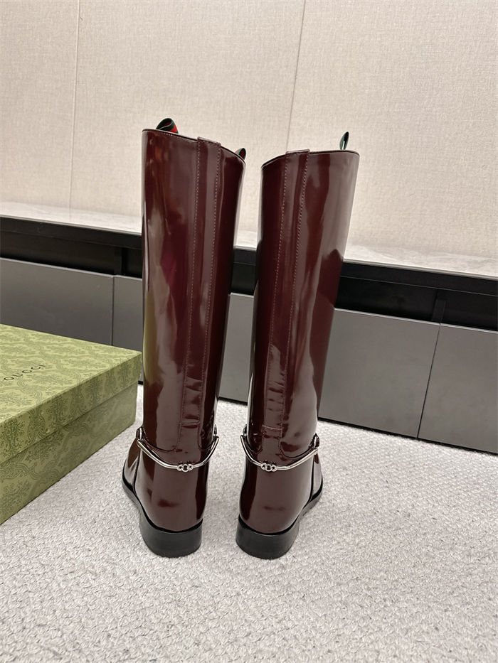 Gucci SLIM HORSEBIT BOOT shiny leather