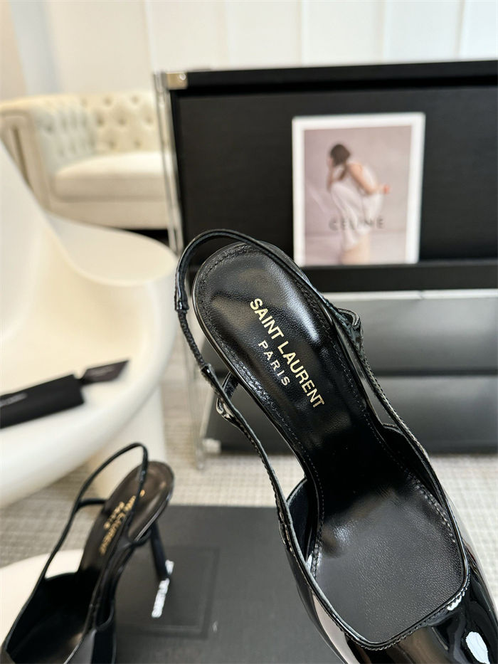 Saint Laurent JEANNE SLINGBACK PUMPS 100MM IN PATTERN LEATHER